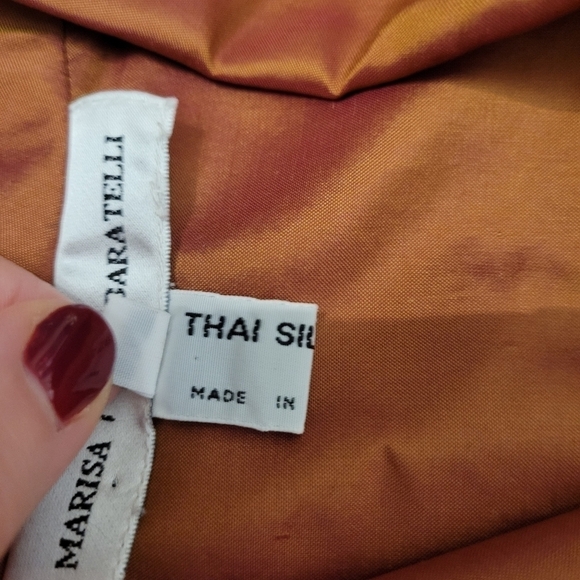 Marisa Baratelli Silk Iridescent Orange Evening Blazer Jacket - Picture 7 of 8